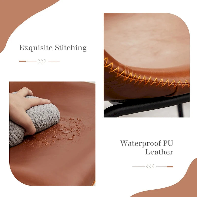 Tabourets de bar en cuir, hauteur de comptoir 30 pouces, lot de 2