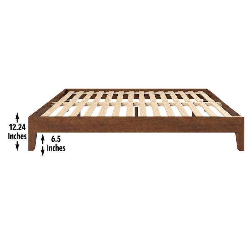Lit Plateforme King Moderne et Élégant en Bois